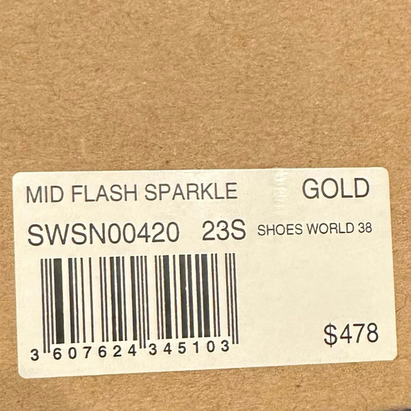 NIB Zadig & Voltaire ✨Mid Flash Sparkle Gold Size 38 Multicolor US 7 - Picture 11 of 12